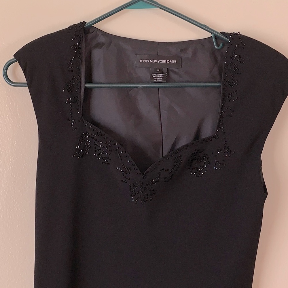 Jones New York dress black long formal beaded